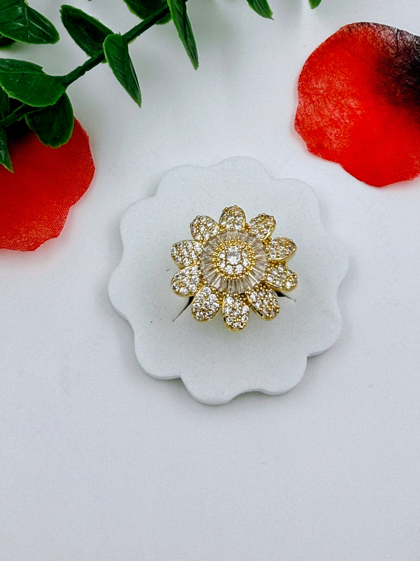 Big Flower Diamond Cocktail Ring