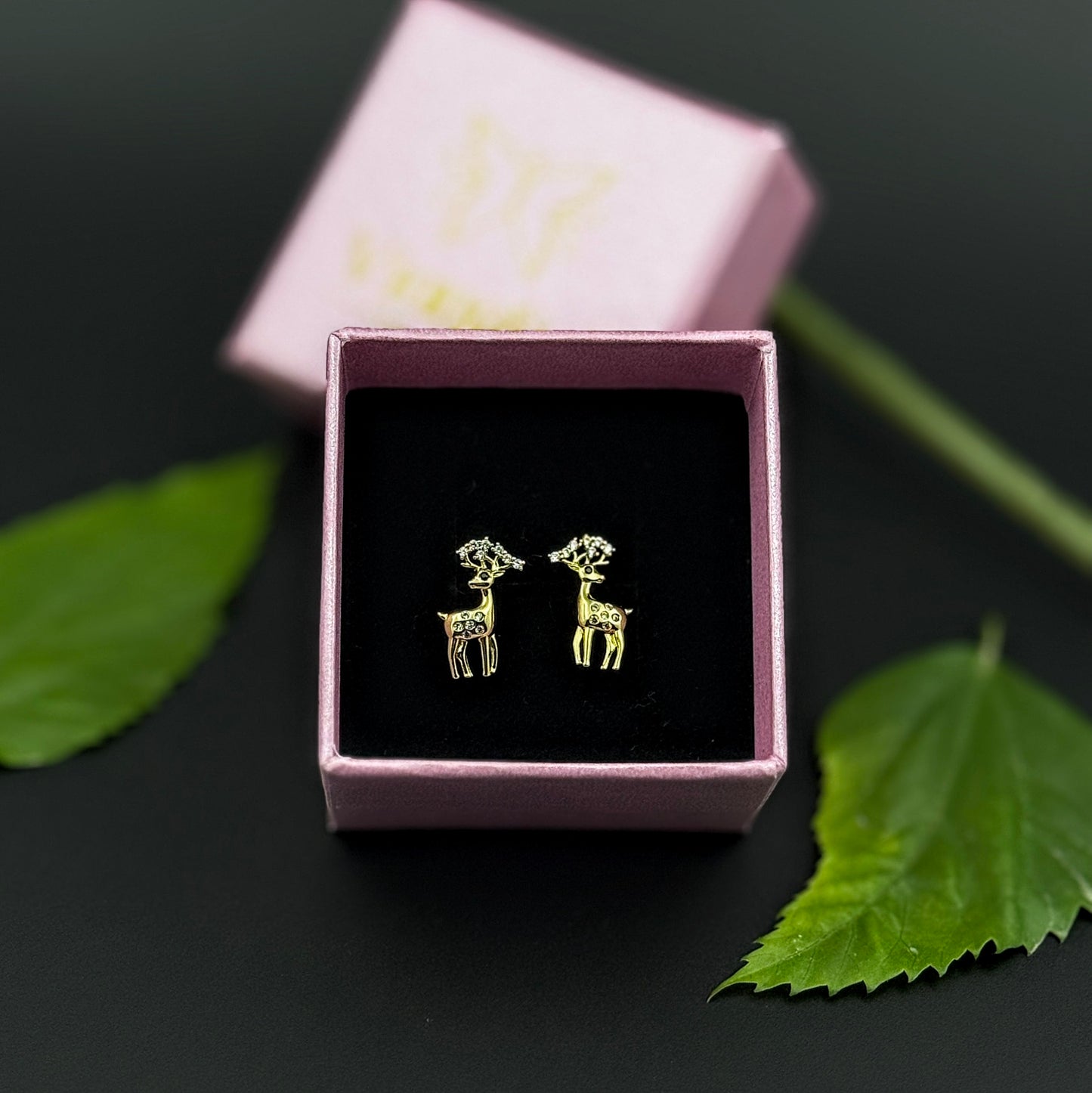 Diamond Deer Studs