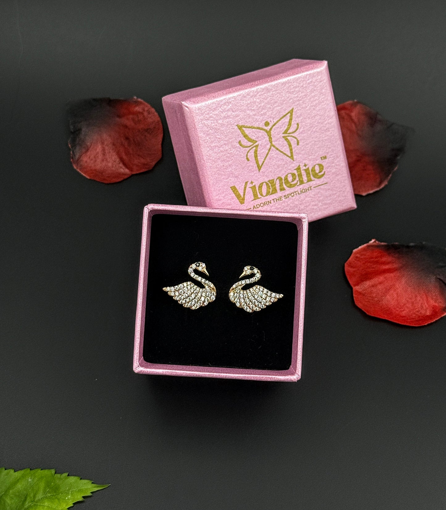 Diamond Swan Studs