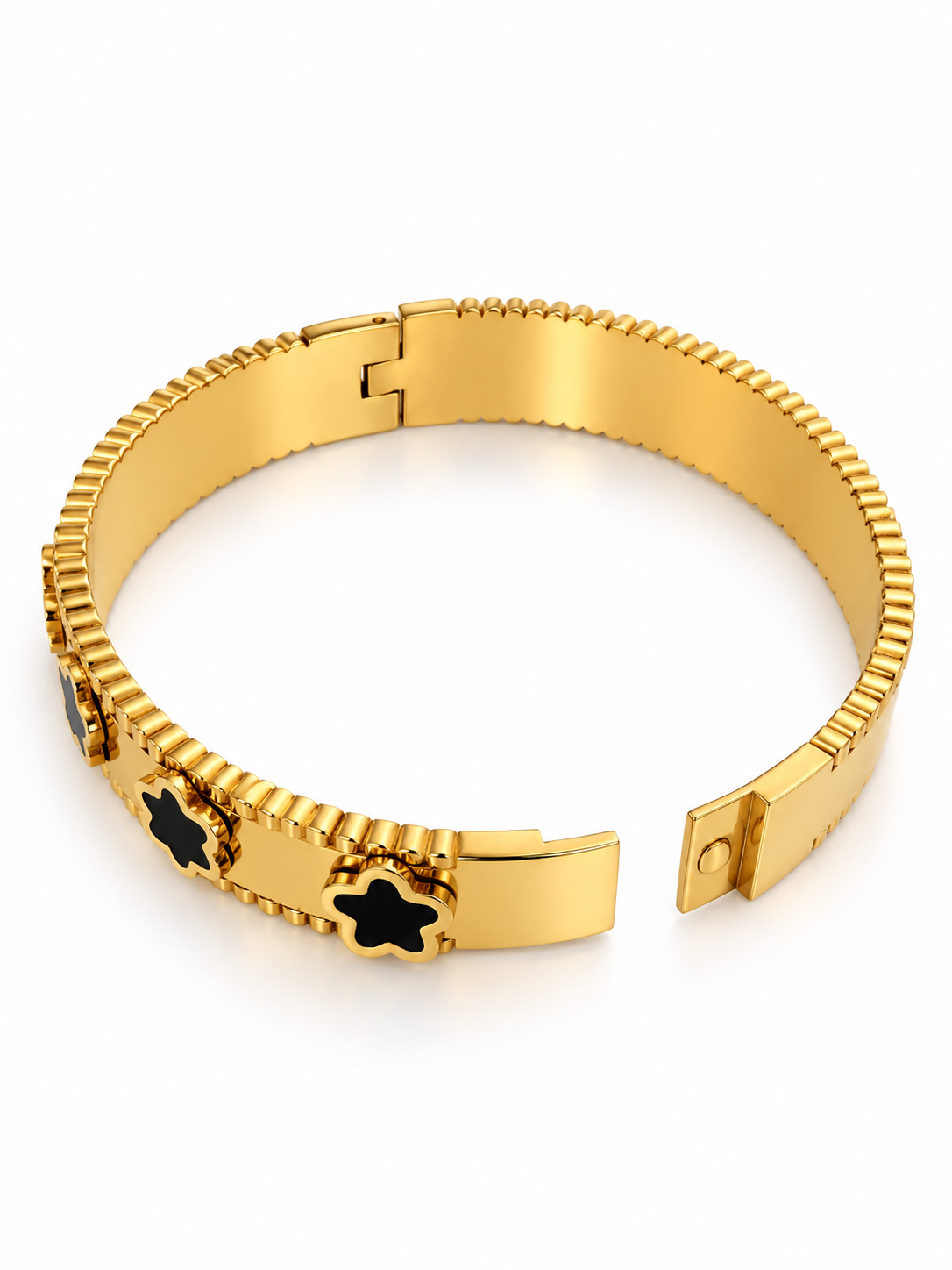 Ebony Blossom Bangle Bracelet