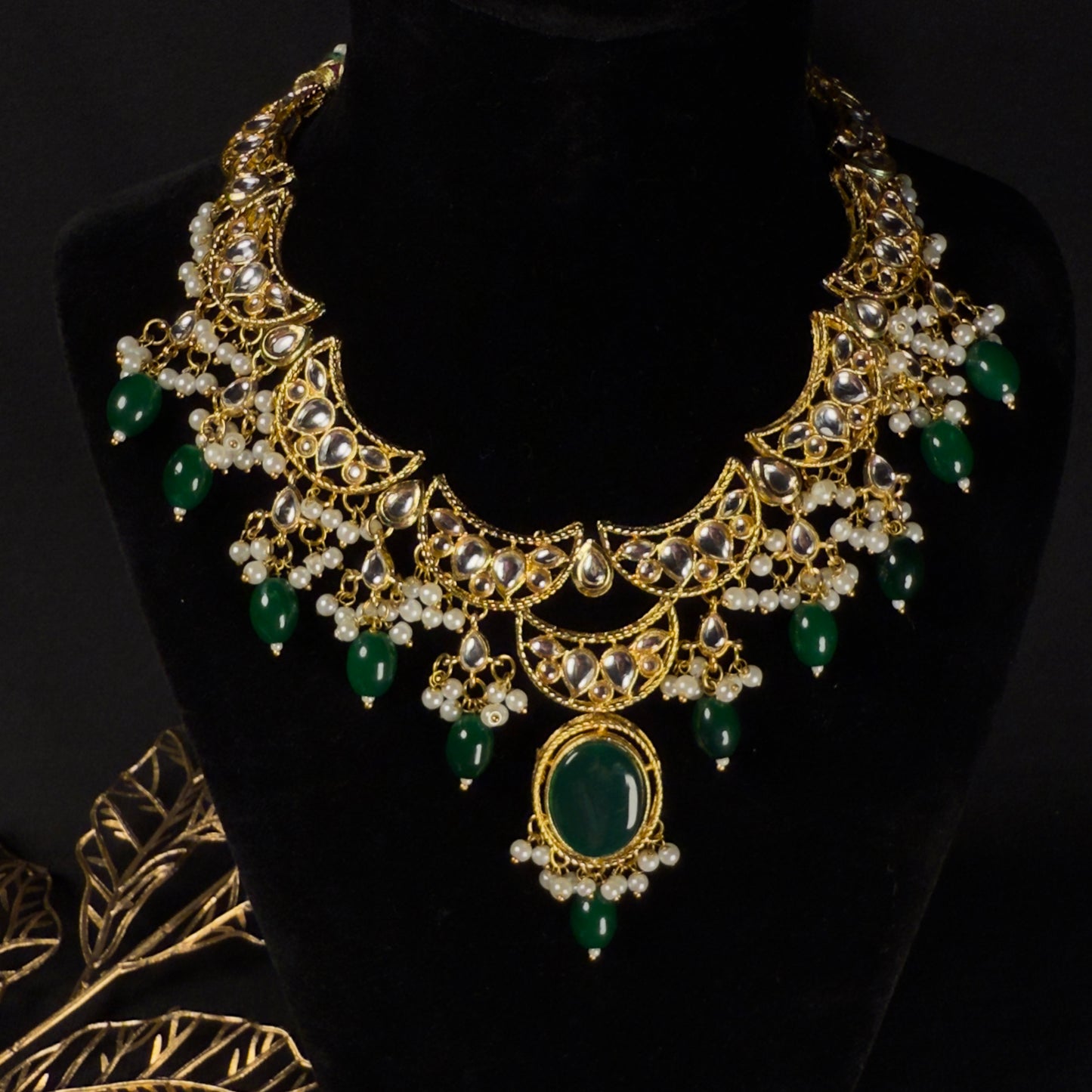 Enchanted Emerald Kundan Set