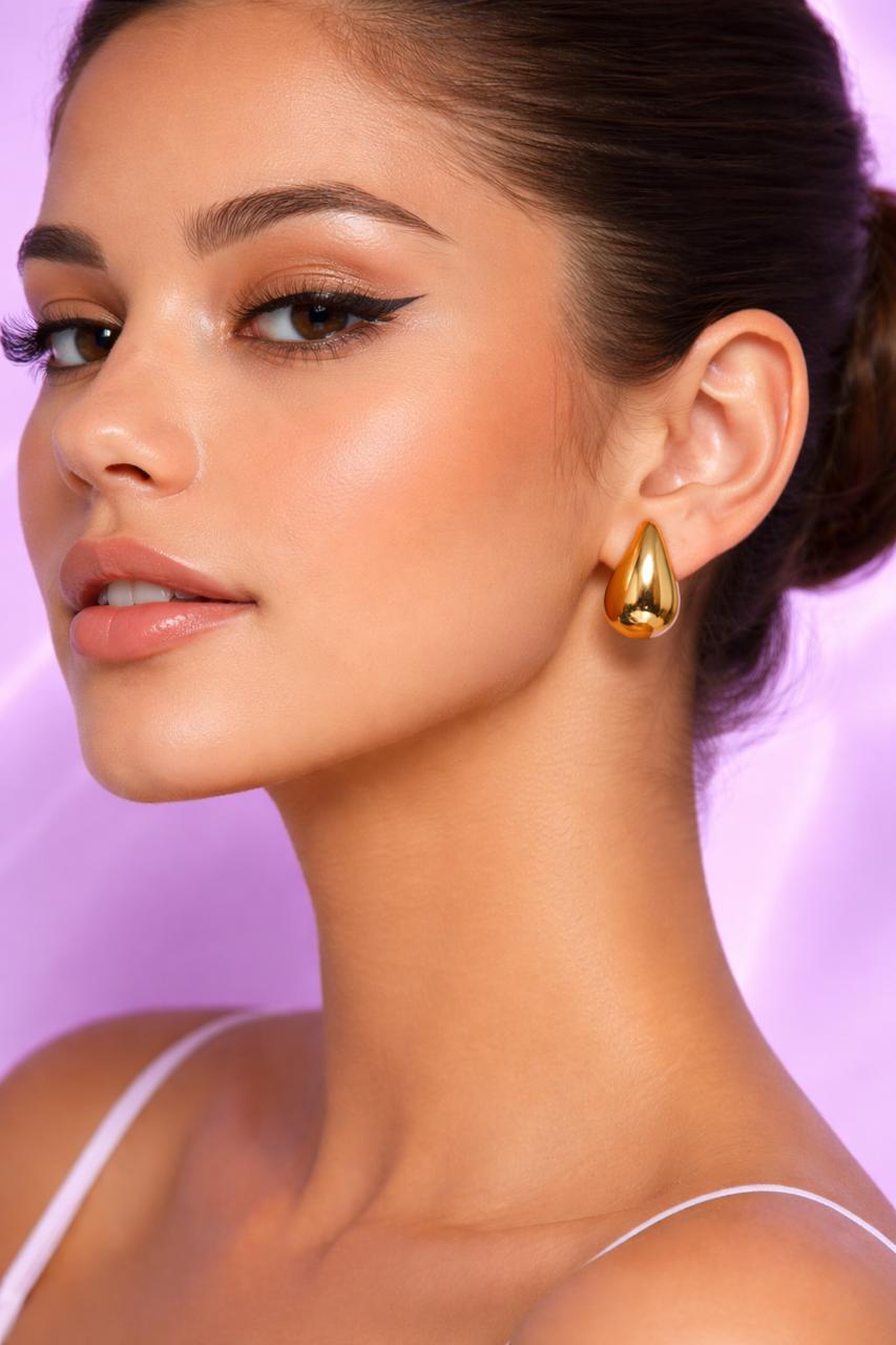 Golden Halo Tear Drop Studs