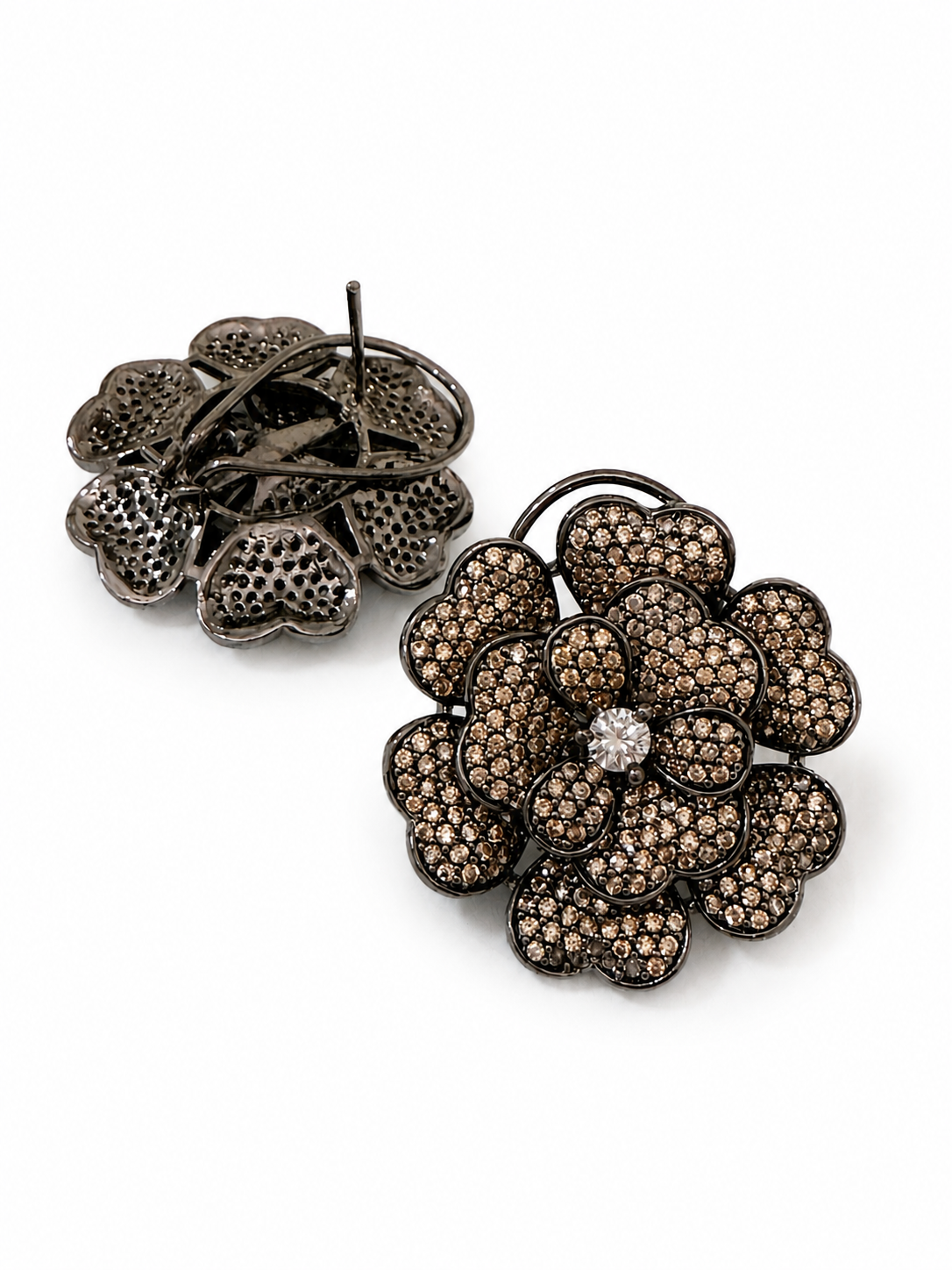 Pyrite Flora Shine Studs