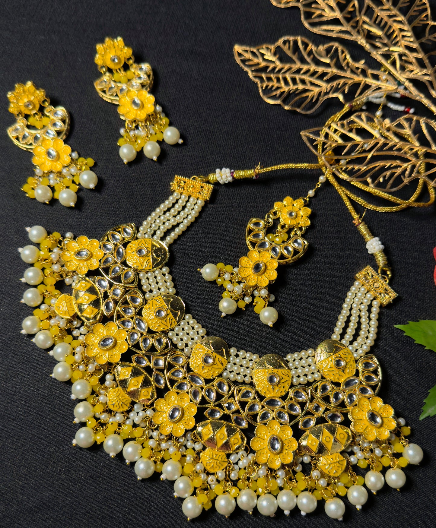 Sunshine Yellow Kundan Set