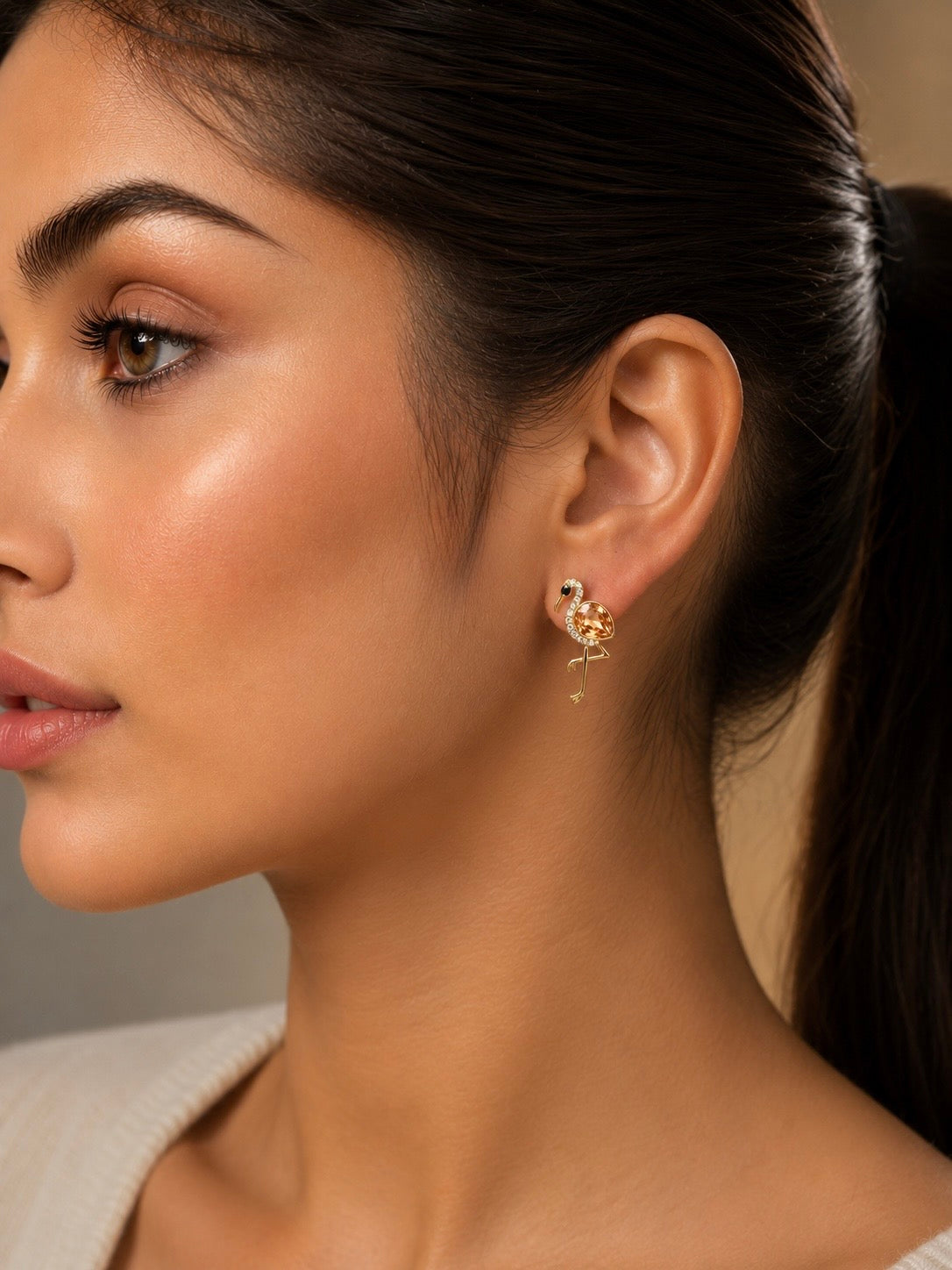 Sunset Flamingo Studs