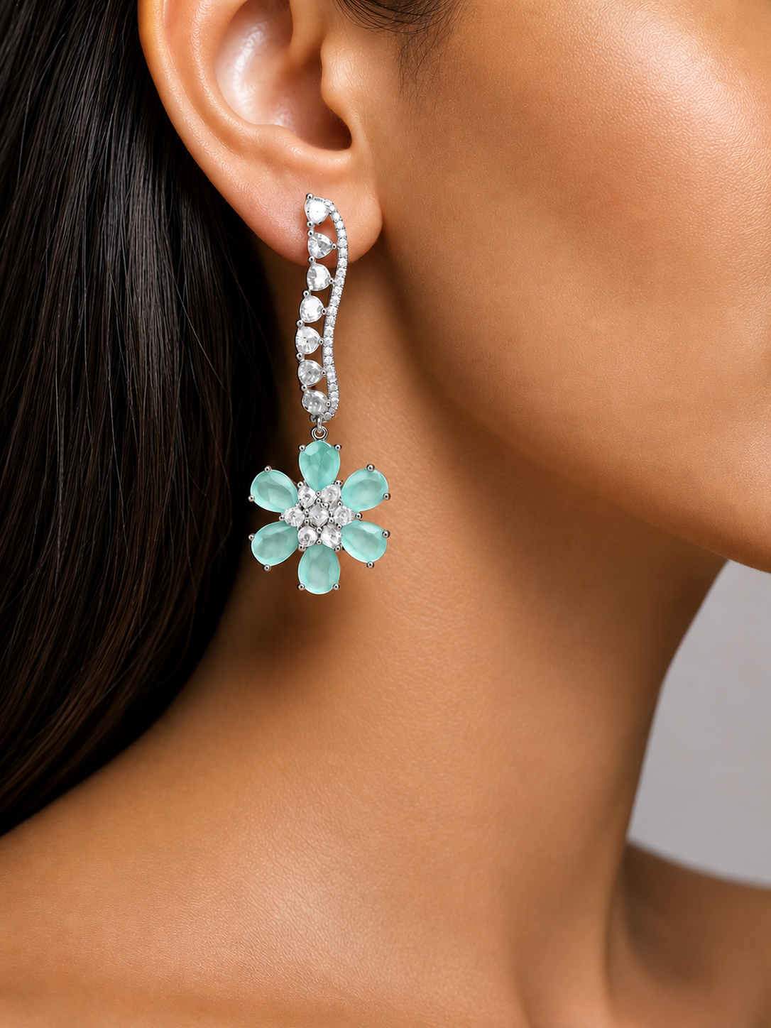 Mint Blossom Hoops