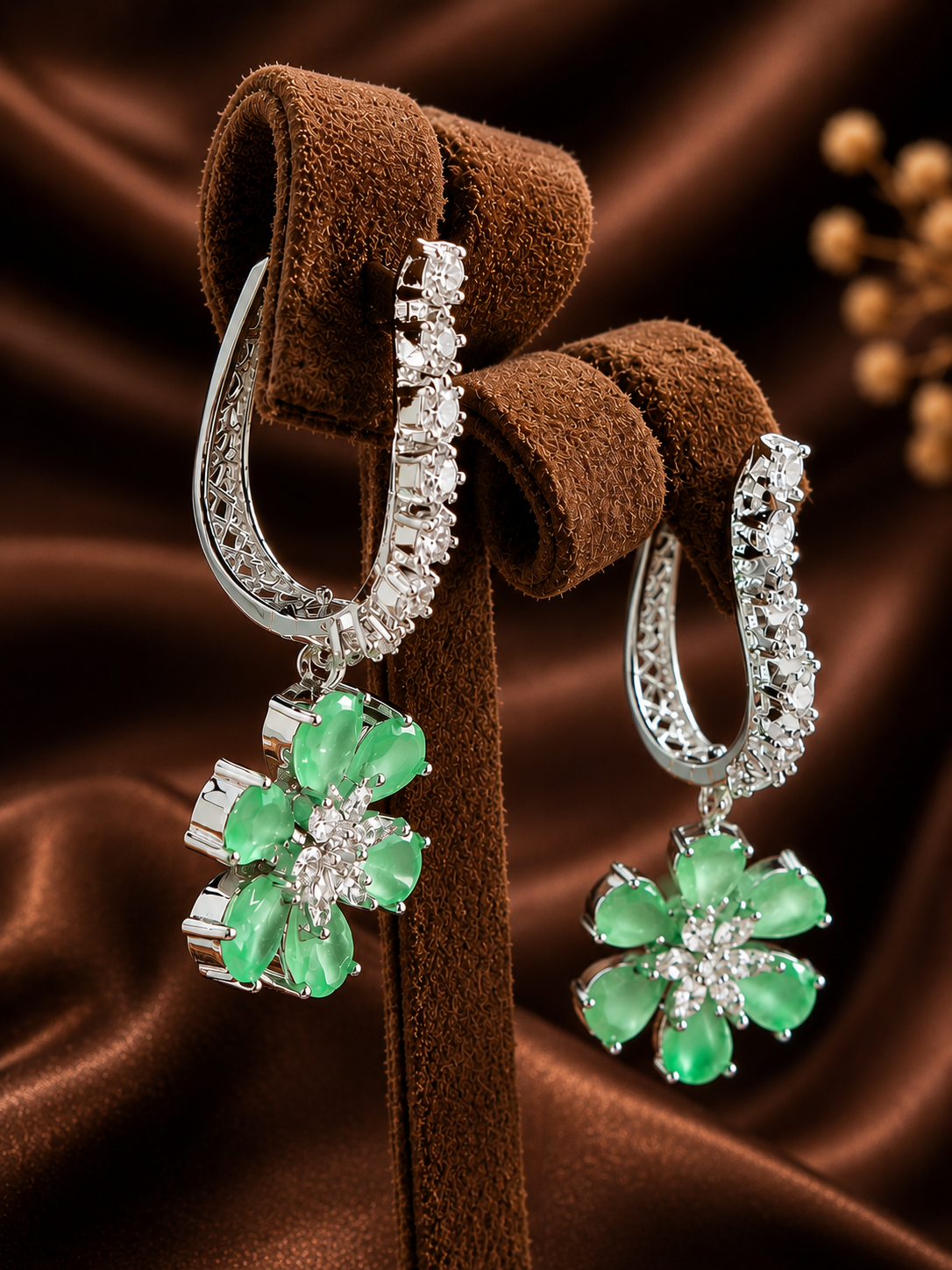Mint Blossom Hoops