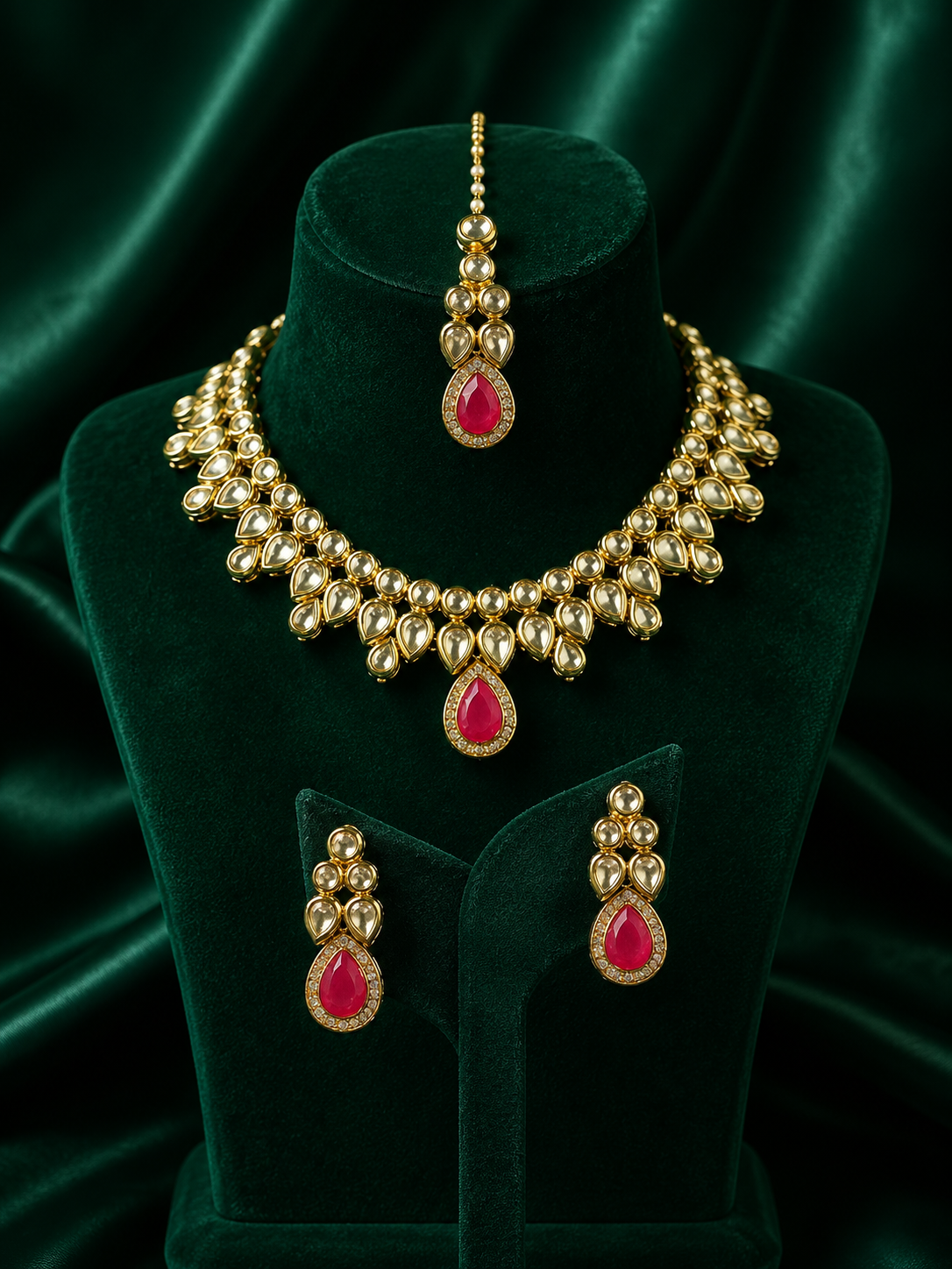 Hot Pink Kundan Choker Set