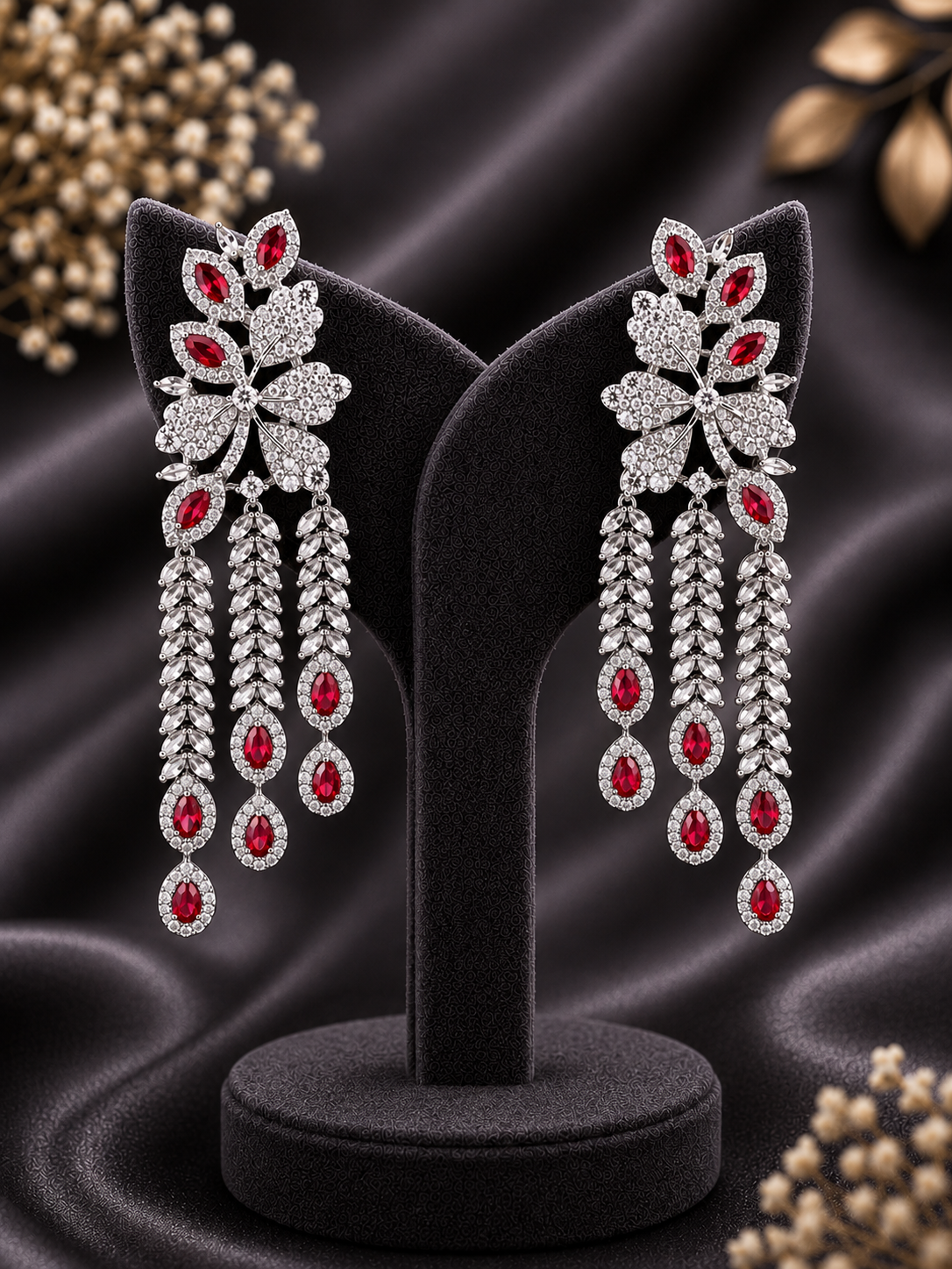 Ruby Wisteria Earrings