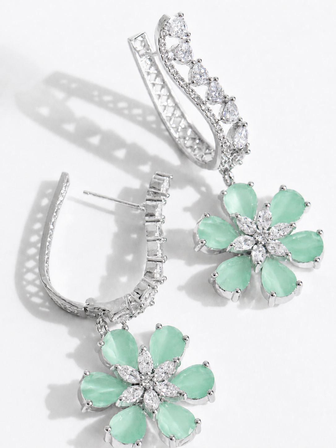Mint Blossom Hoops