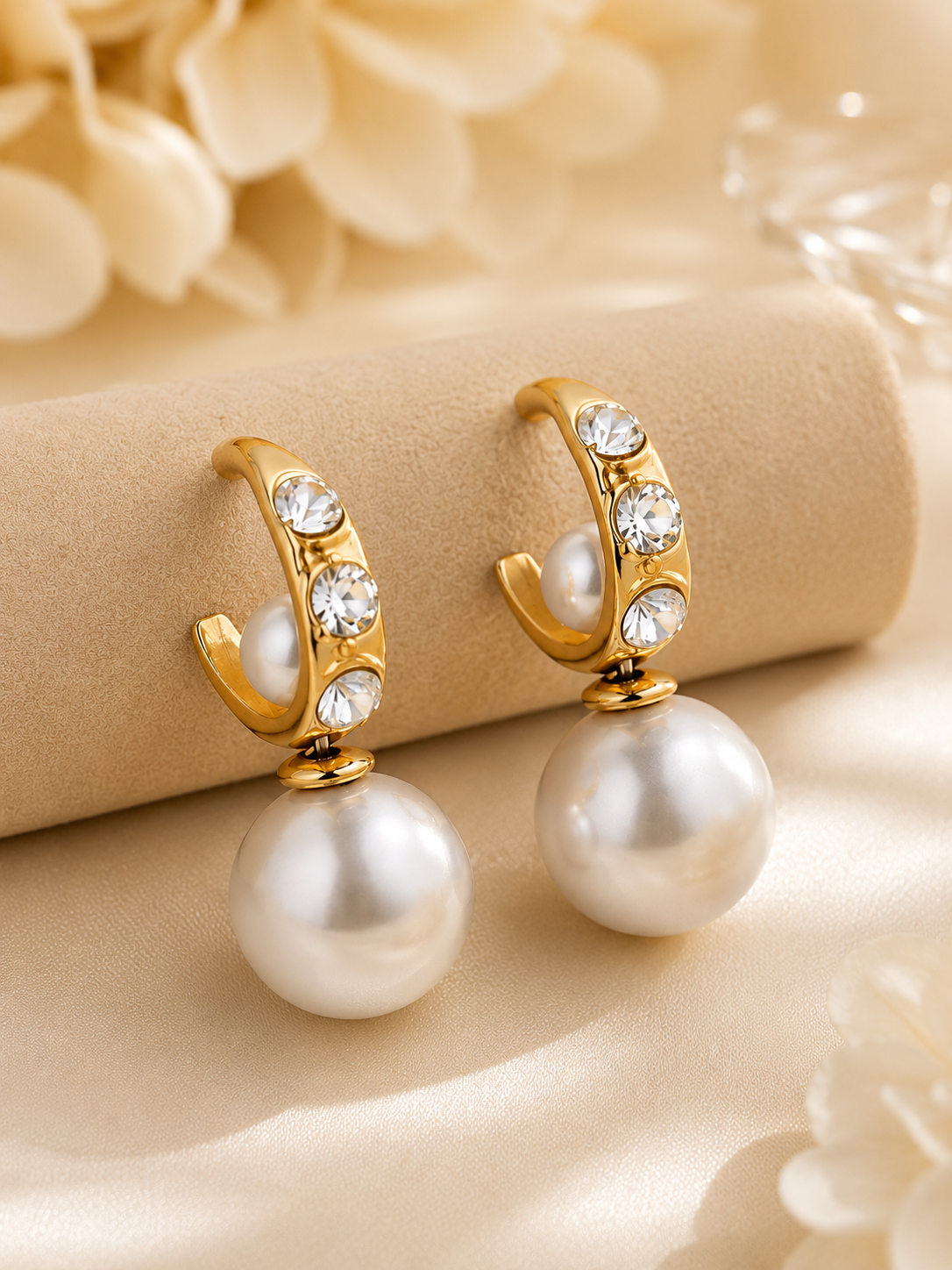 Aveline Pearl Hoops