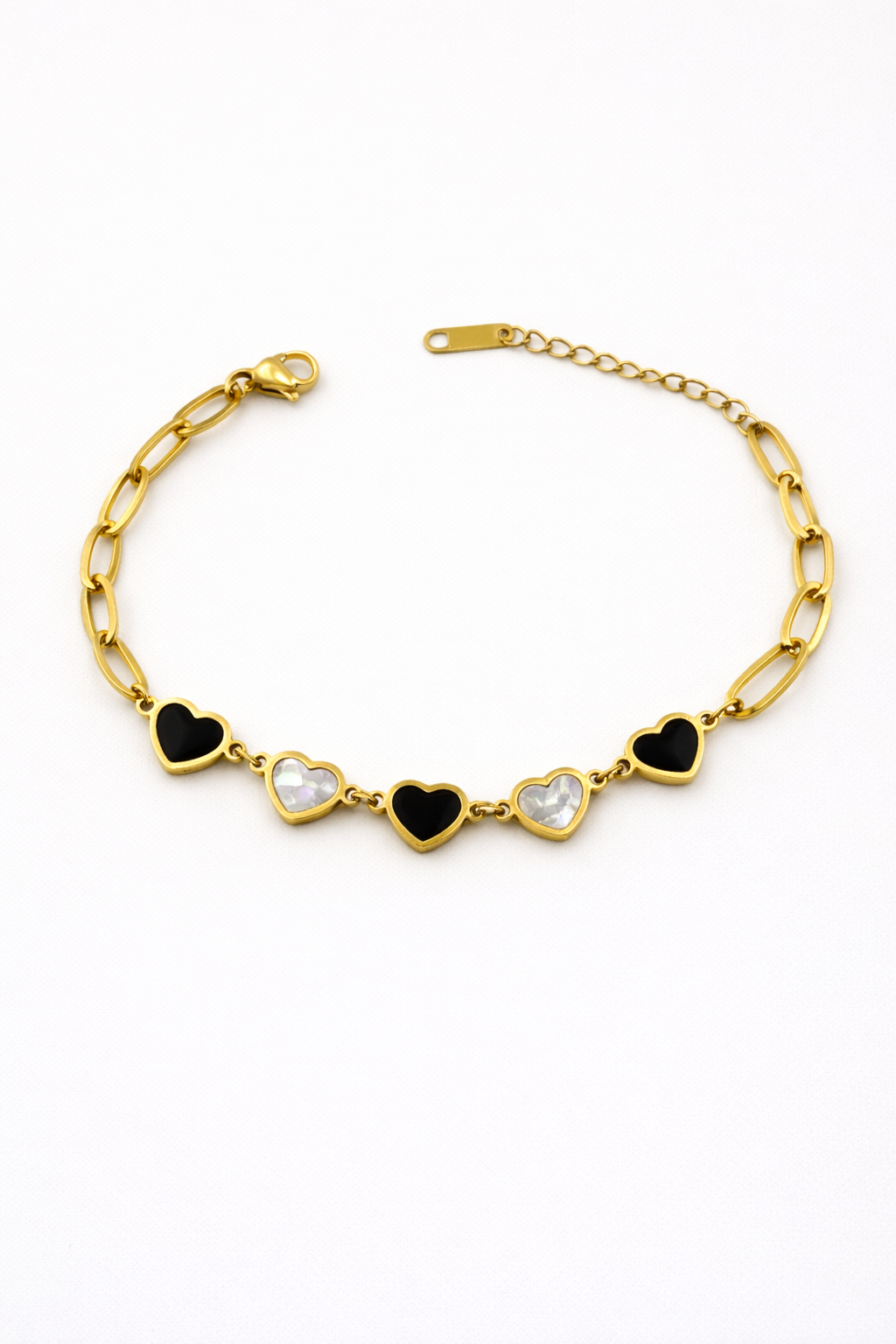 B & W Hearts Bracelet