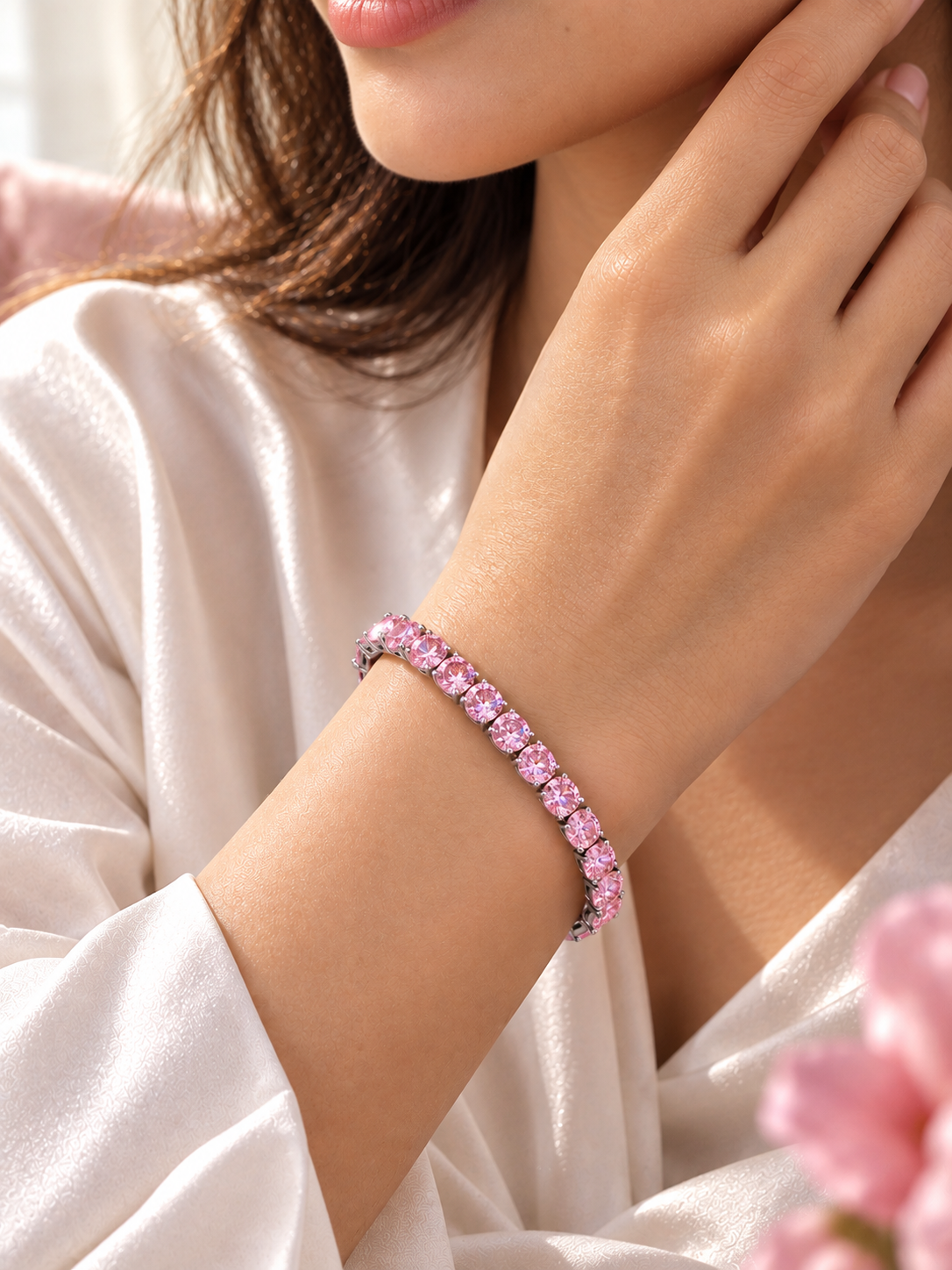 Blush Rose Tennis Bracelet