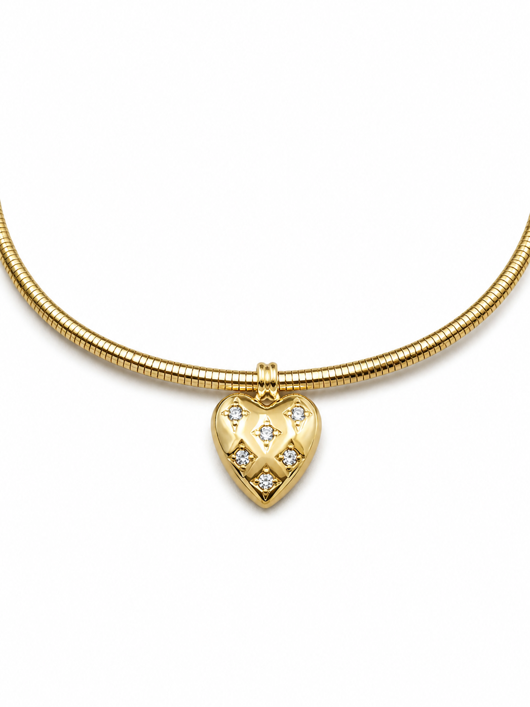 Blushing Heart Collar Necklace