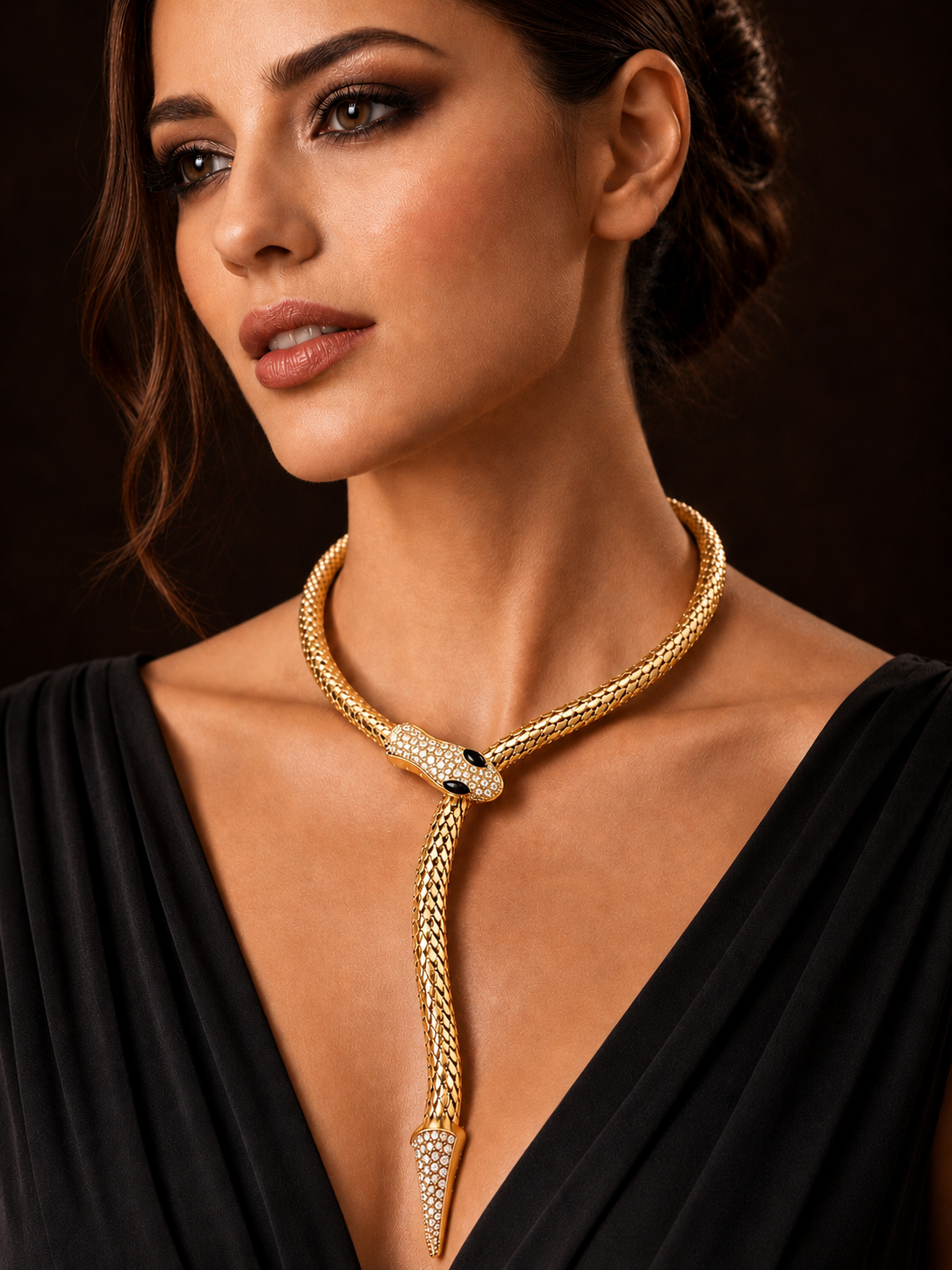 Bold Serpent Statement Necklace