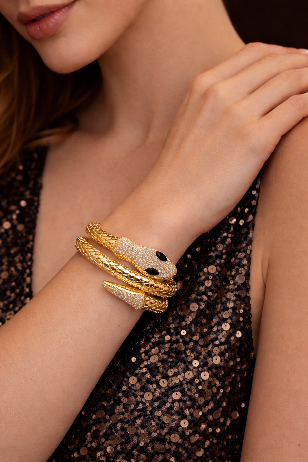 Bold Serpentine Wrap Bracelet