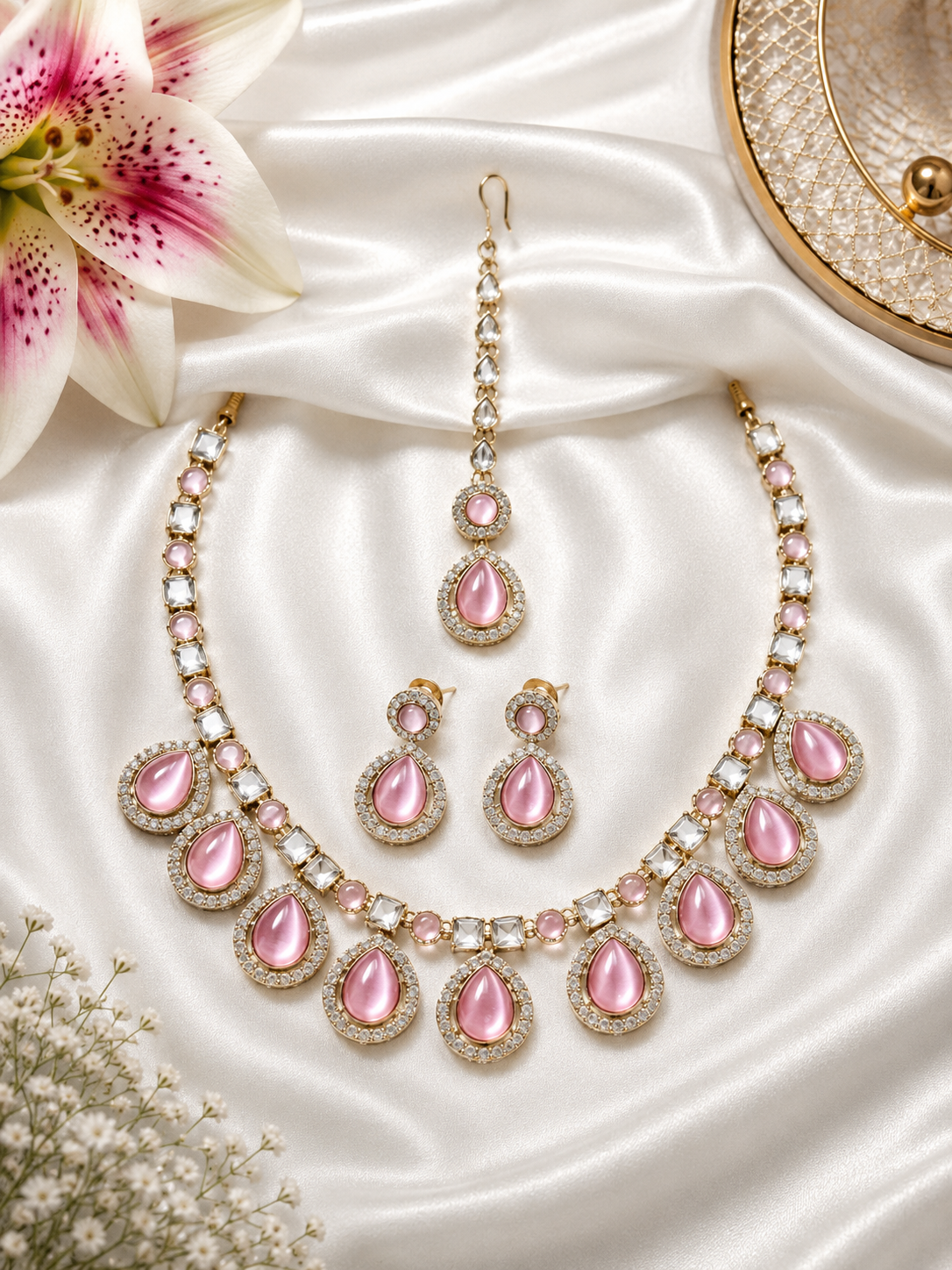 Rose Drops Necklace Set