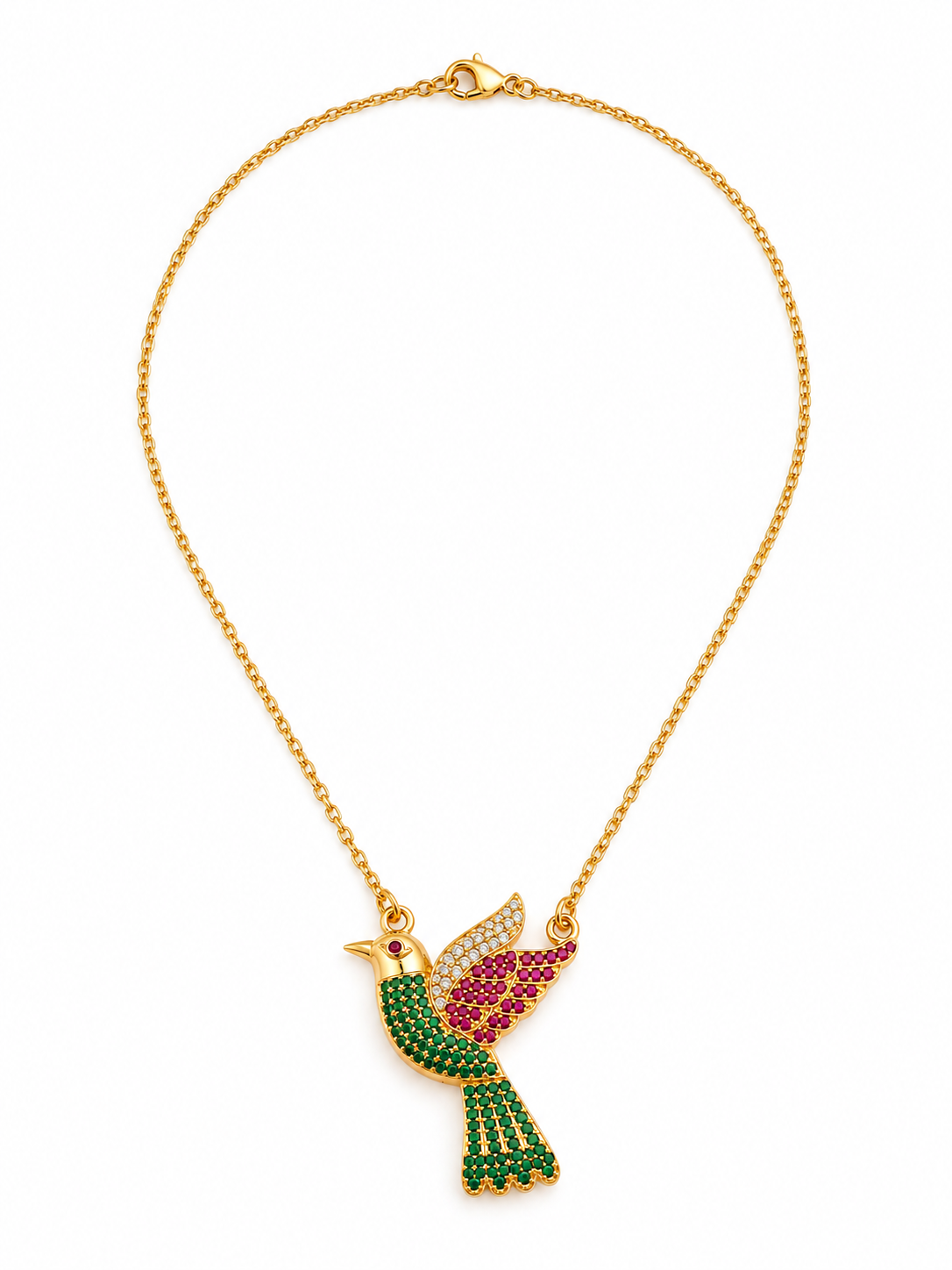 Chahak - Bird Motif CZ Necklace Set