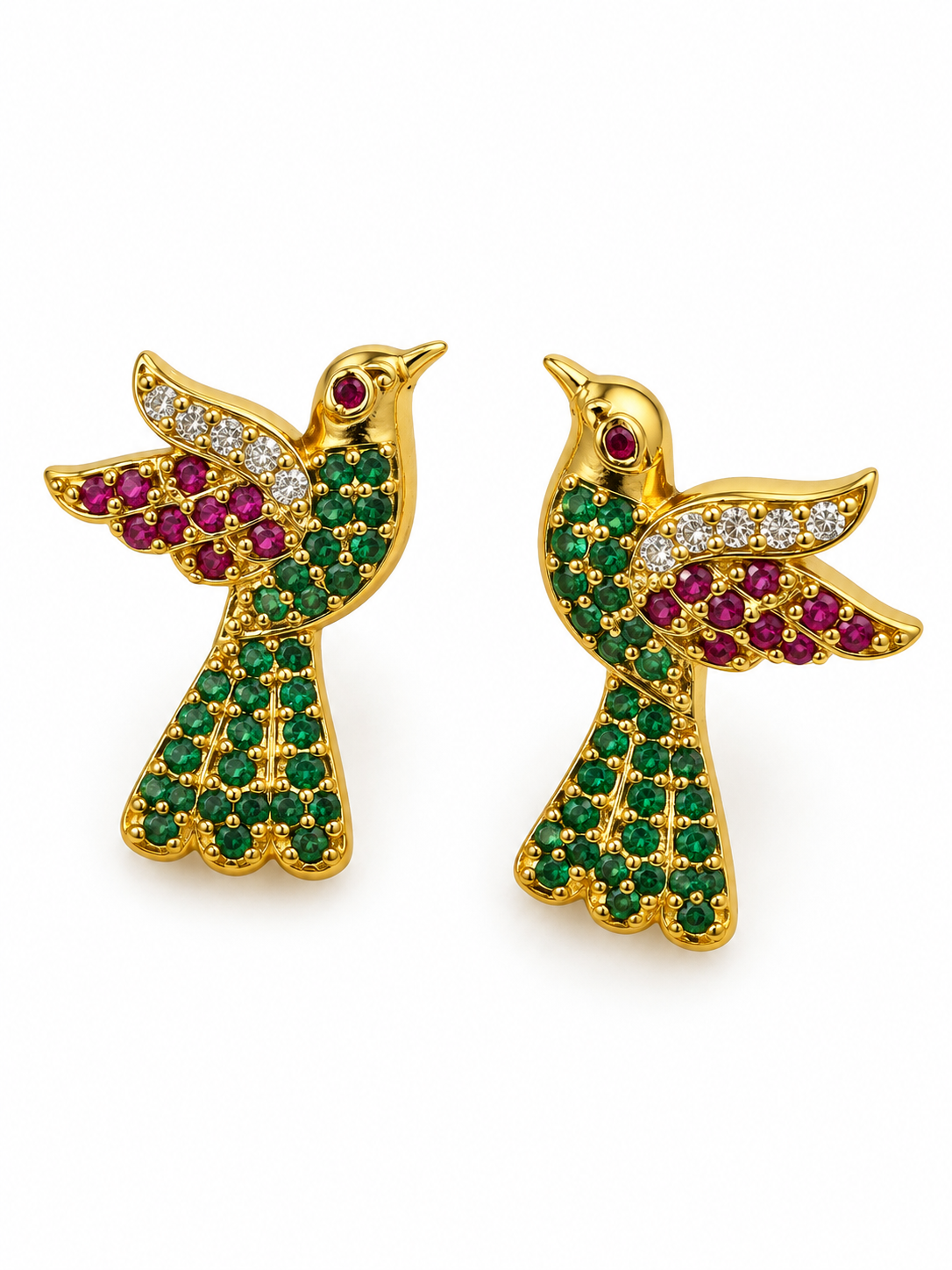 Chahak - Bird Motif CZ Necklace Set