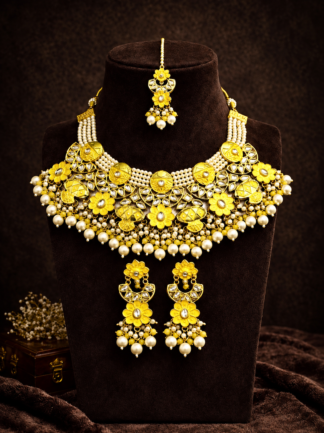 Sunshine Yellow Kundan Set