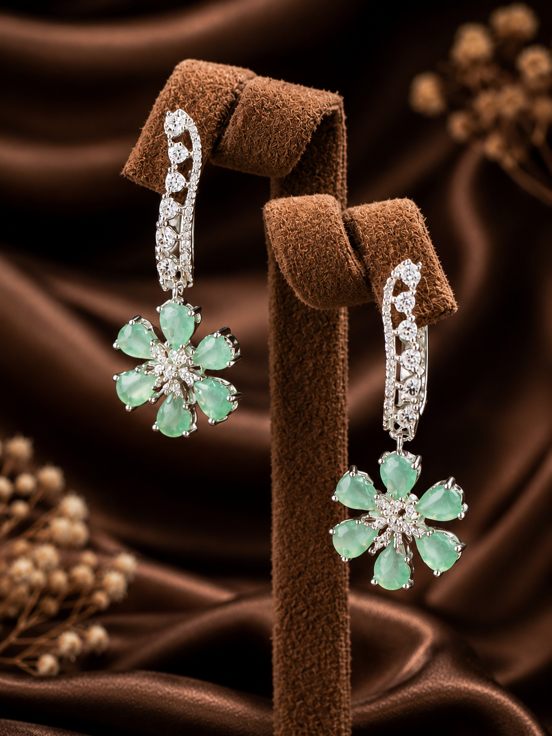 Mint Blossom Hoops