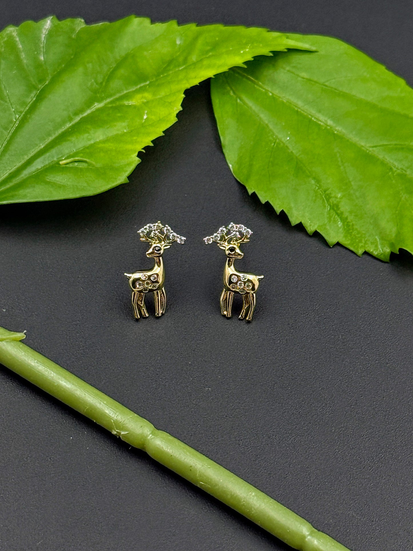 Diamond Deer Studs
