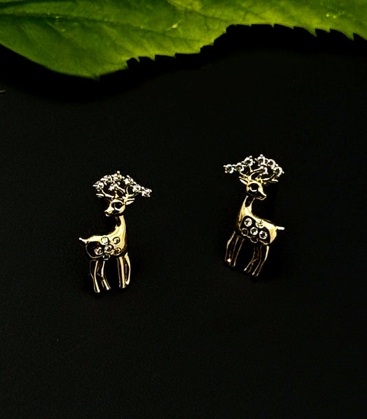 Diamond Deer Studs