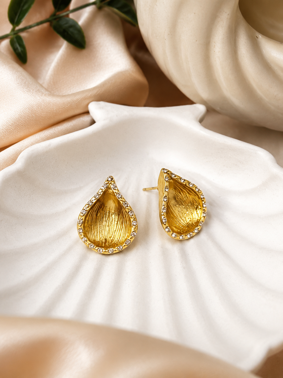 Diamond Shell Studs