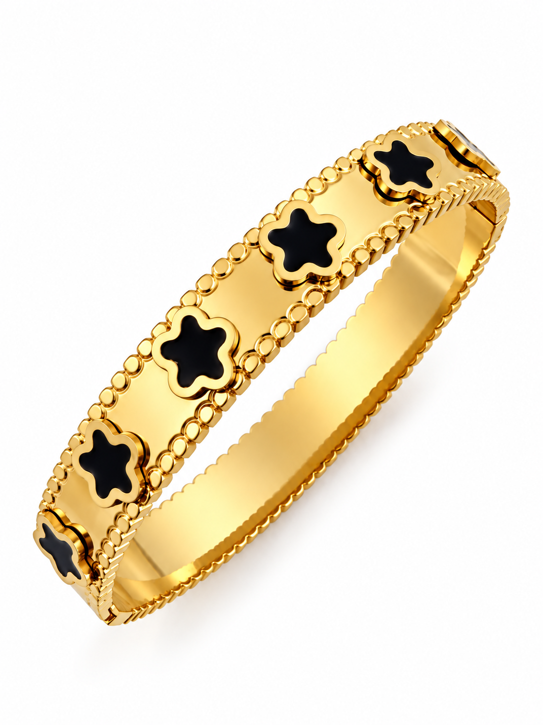 Ebony Blossom Bangle Bracelet
