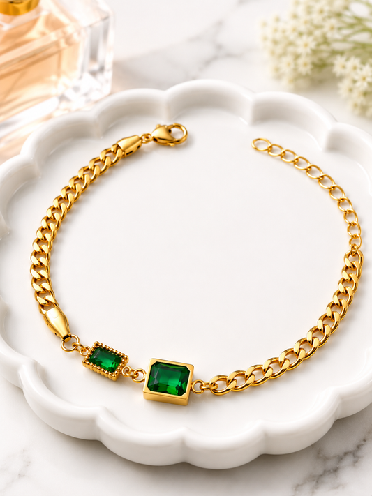 Emerald Allure Statement Bracelet