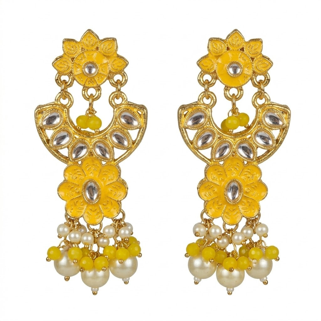 Sunshine Yellow Kundan Set