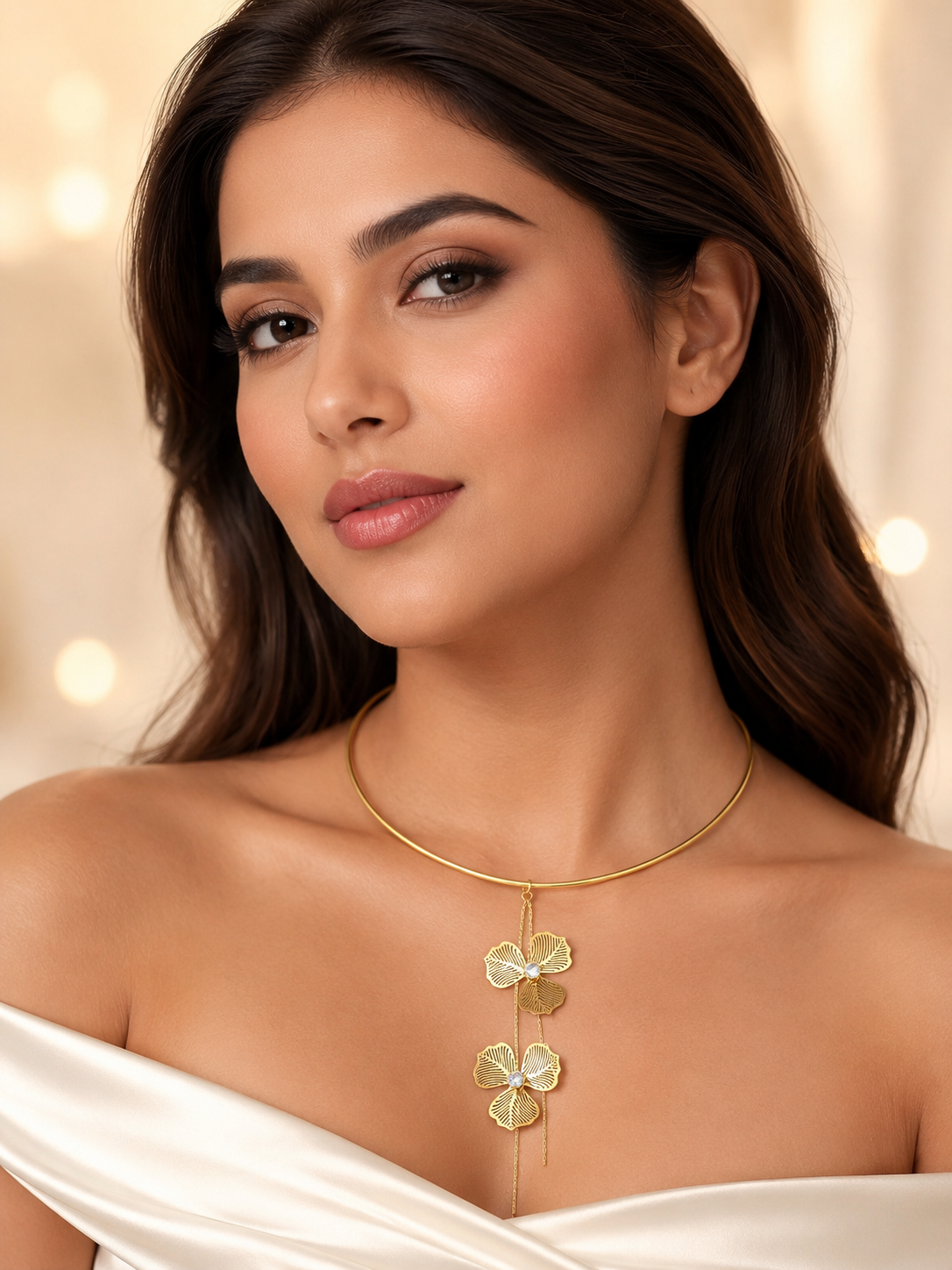 Floral Poise Collar Necklace