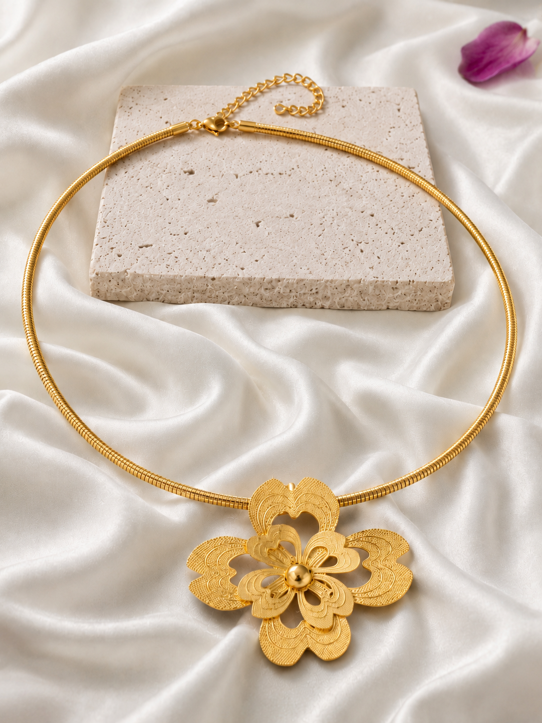 Gilded Bloom Collar Necklace