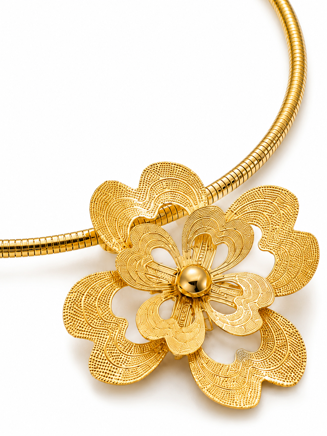 Gilded Bloom Collar Necklace