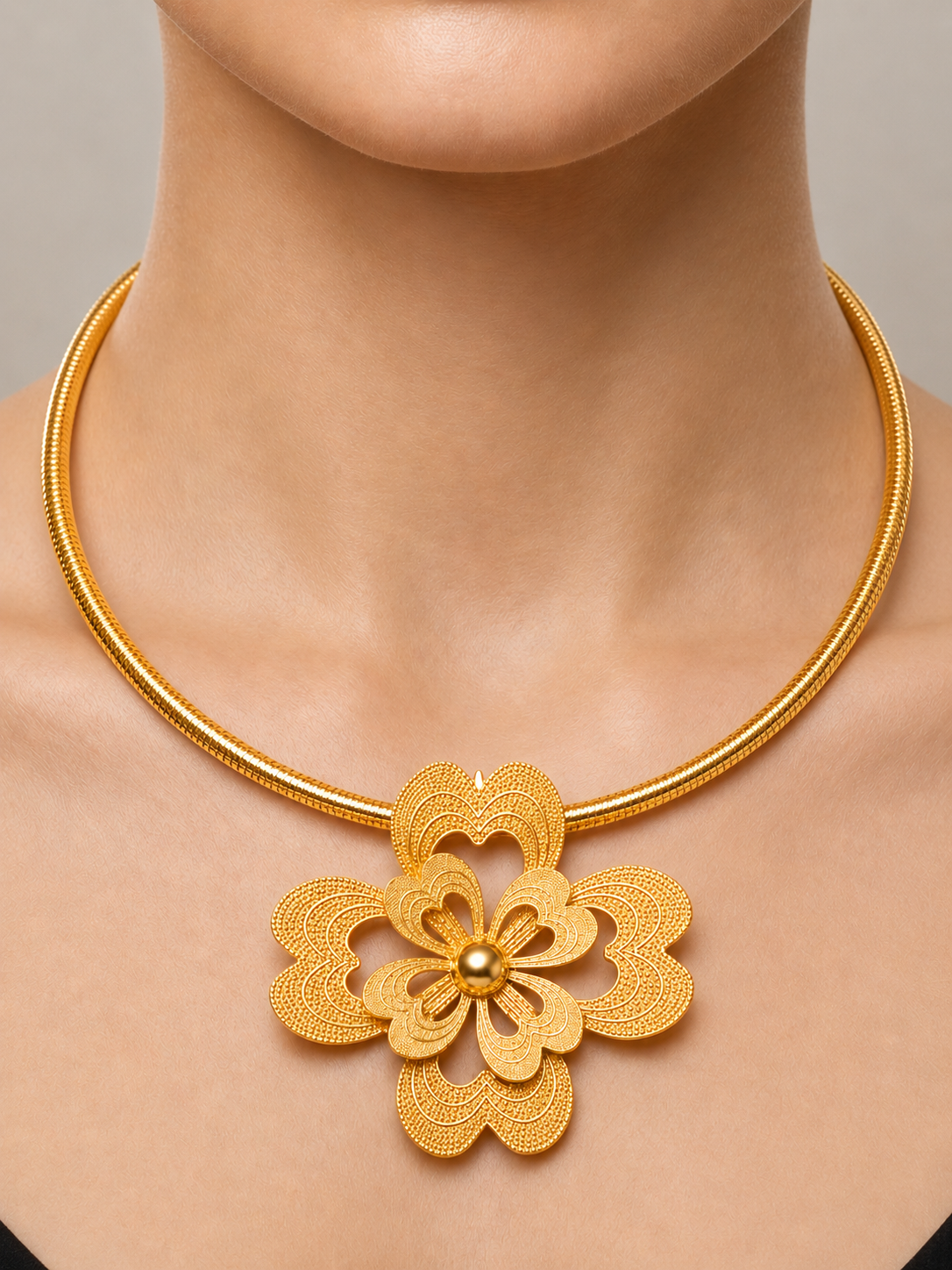 Gilded Bloom Collar Necklace