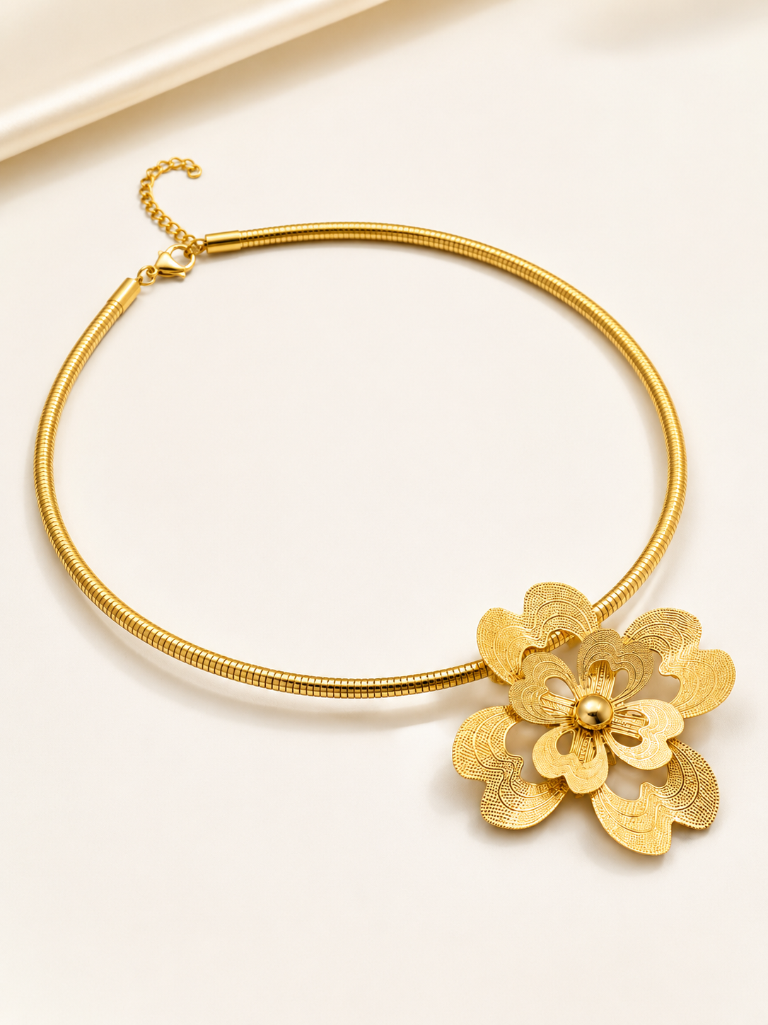 Gilded Bloom Collar Necklace