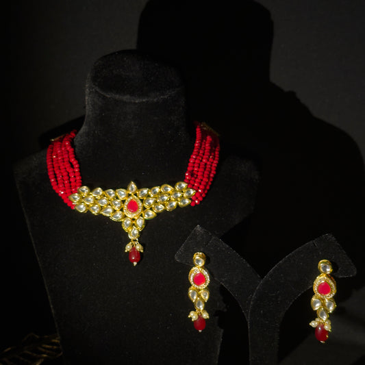 Heritage Red Kundan Choker Set