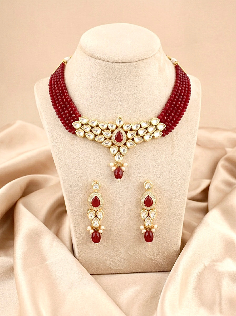 Heritage Red Kundan Choker Set