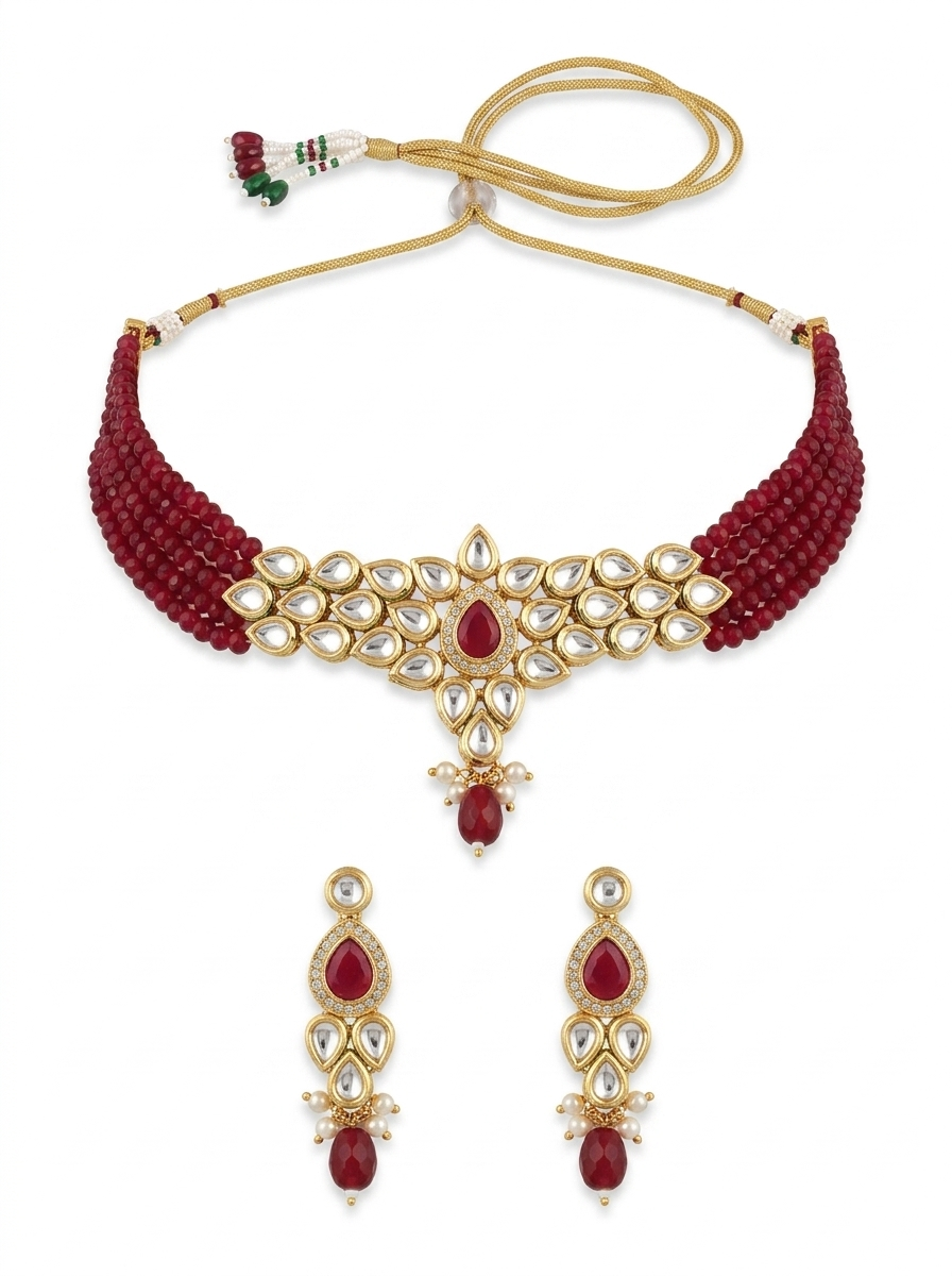 Heritage Red Kundan Choker Set