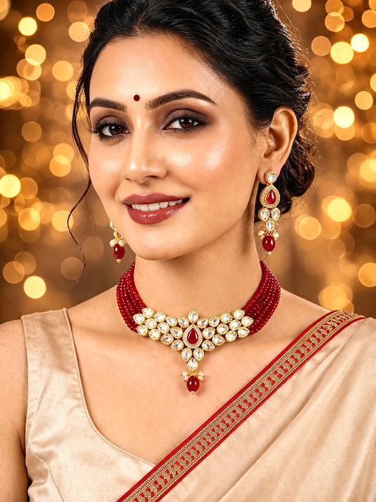 Heritage Red Kundan Choker Set