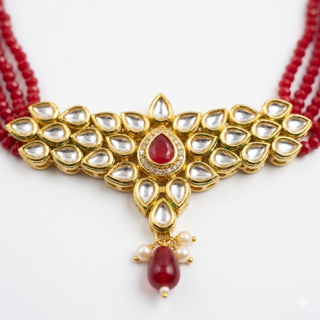 Heritage Red Kundan Choker Set