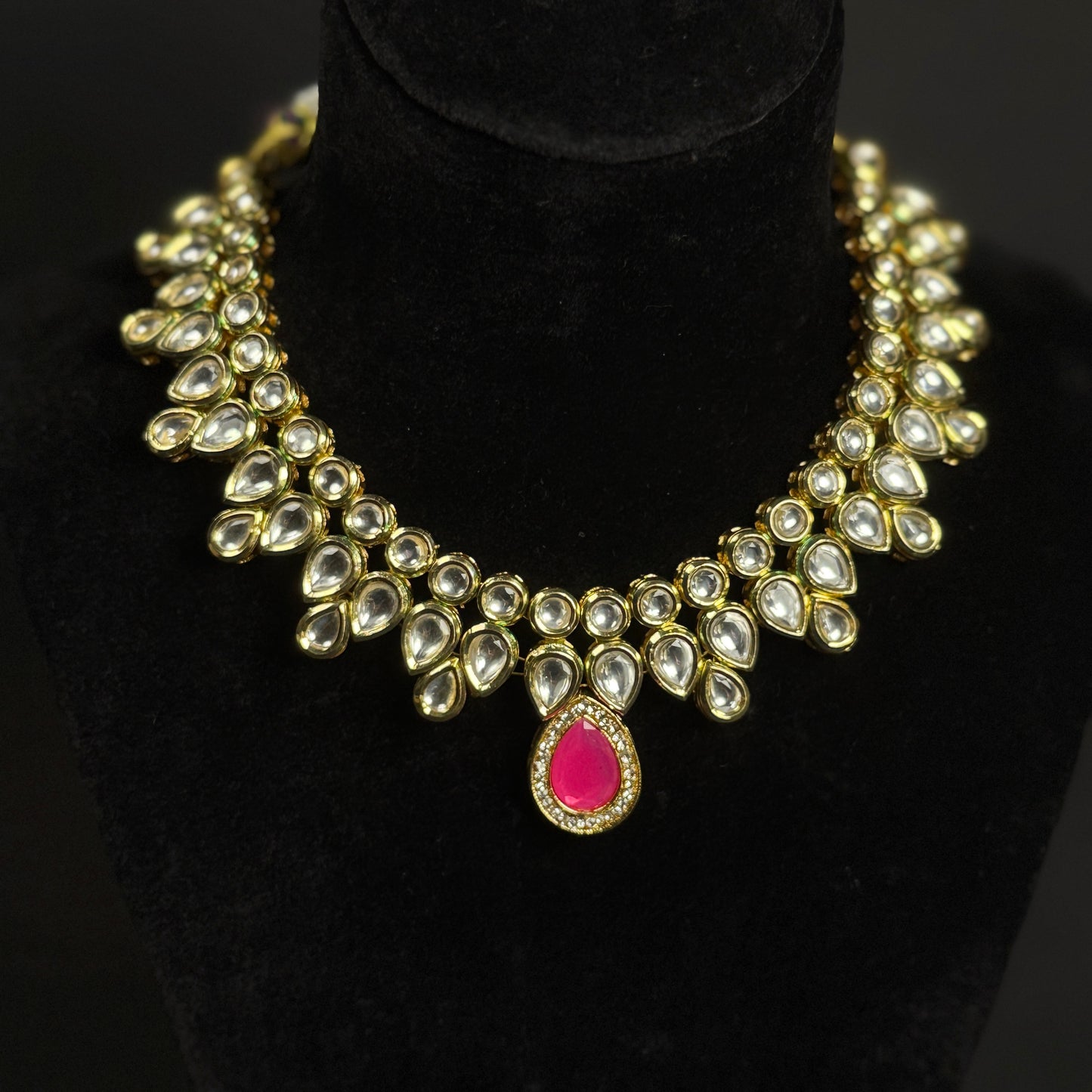 Hot Pink Kundan Choker Set