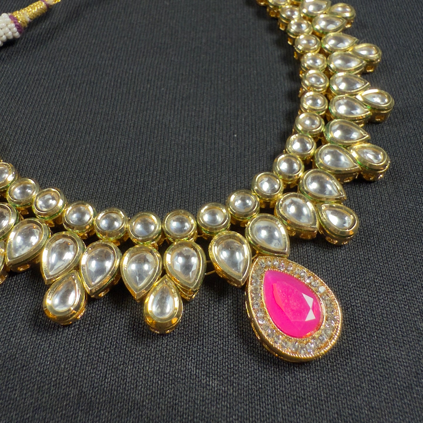Hot Pink Kundan Choker Set