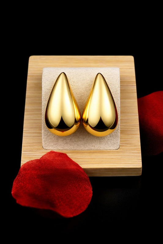 Golden Halo Tear Drop Studs