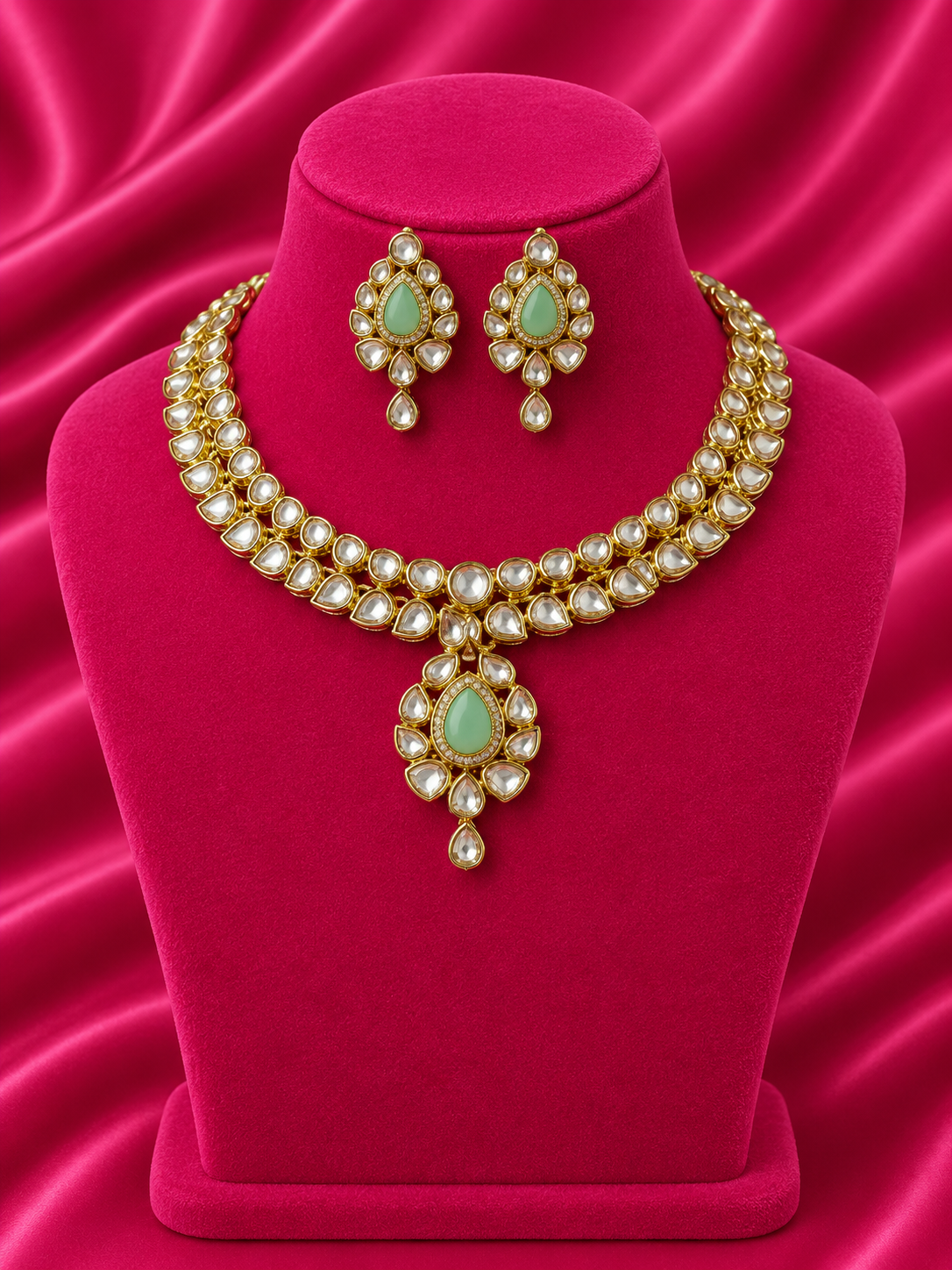 Mint Bloom Kundan Set