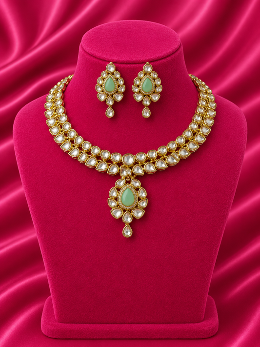 Mint Bloom Kundan Set
