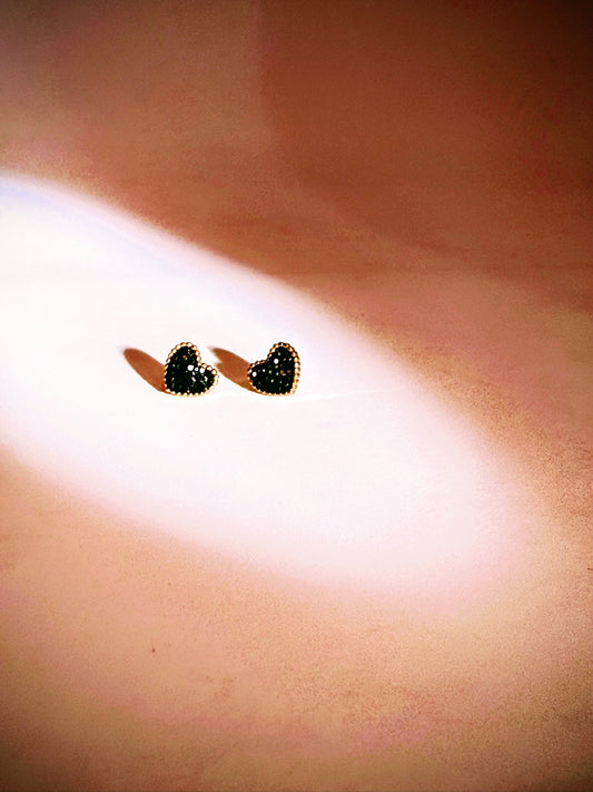 Noir Heart Studs