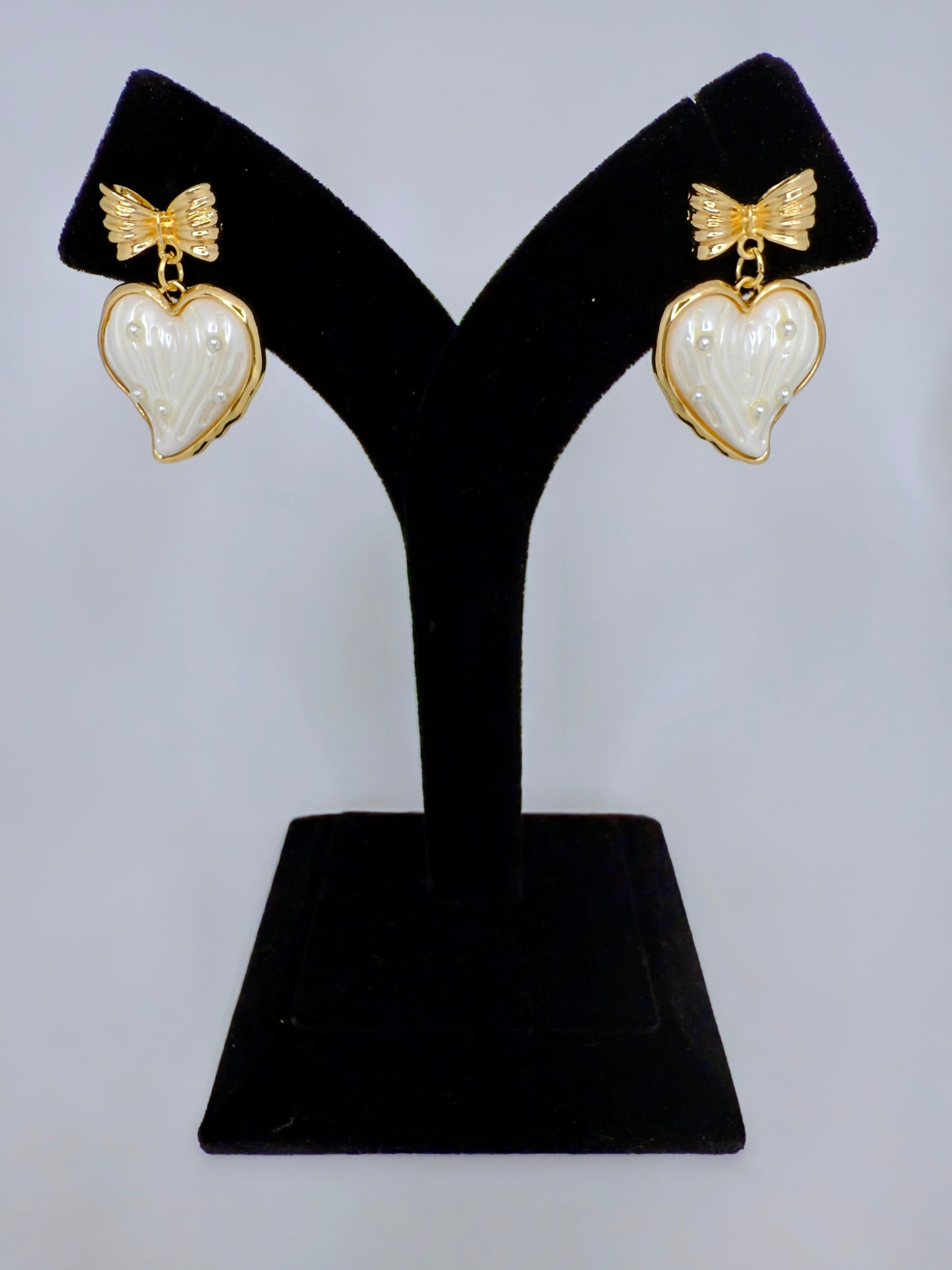 Ivory Leaf Bow Earrings