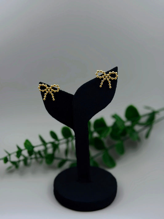 Pretty Dots Bow-Tie Studs