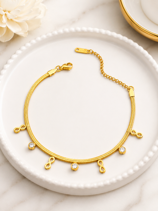 Infinity Herringbone Chain Bracelet